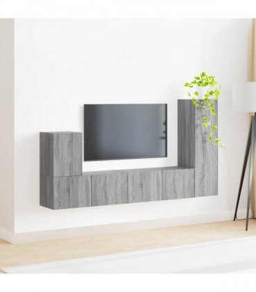 vidaXL TV Cabinet Set 3 pcs Grey Sonoma Engineered Wood