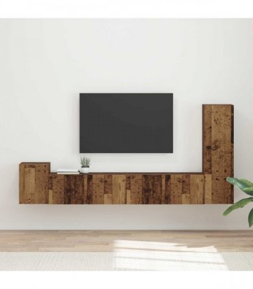 vidaXL TV Cabinet Set 3 pcs Old Wood Engineered Wood