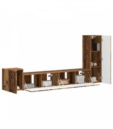 vidaXL TV Cabinet Set 3 pcs Old Wood Engineered Wood