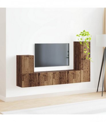 vidaXL TV Cabinet Set 3 pcs Old Wood Engineered Wood