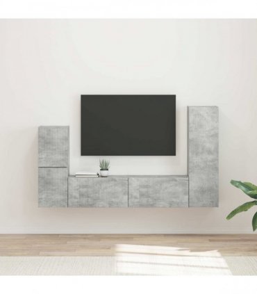 vidaXL TV Cabinet Set 4 pcs 30 x 31 x 100 cm Concrete Grey