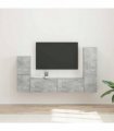 vidaXL TV Cabinet Set 4 pcs 30 x 31 x 100 cm Concrete Grey