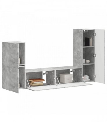 vidaXL TV Cabinet Set 4 pcs 30 x 31 x 100 cm Concrete Grey