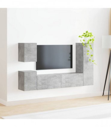vidaXL TV Cabinet Set 4 pcs 30 x 31 x 100 cm Concrete Grey