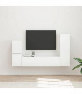 vidaXL TV Cabinet Set 4 pcs 30 x 31 x 100 cm High Gloss White