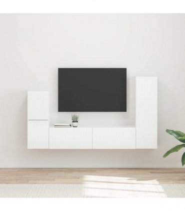 vidaXL TV Cabinet Set 4 pcs 30 x 31 x 100 cm High Gloss White
