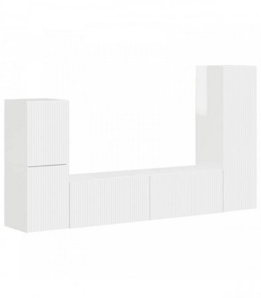 vidaXL TV Cabinet Set 4 pcs 30 x 31 x 100 cm High Gloss White