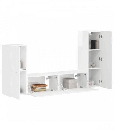 vidaXL TV Cabinet Set 4 pcs 30 x 31 x 100 cm High Gloss White