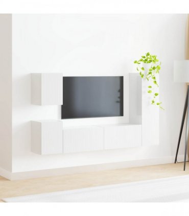 vidaXL TV Cabinet Set 4 pcs 30 x 31 x 100 cm High Gloss White