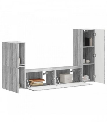 vidaXL TV Cabinet Set 4 pcs 30 x 31 x 100 cm Grey Sonoma