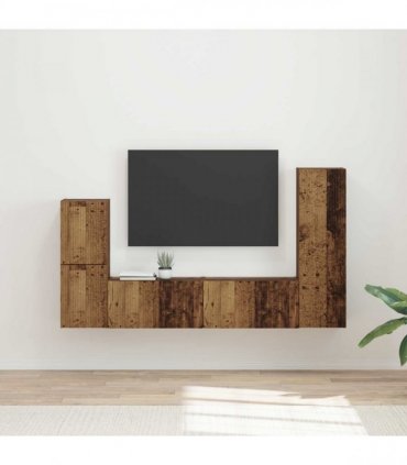 vidaXL TV Cabinet Set 4 pcs 30 x 31 x 100 cm Old Wood