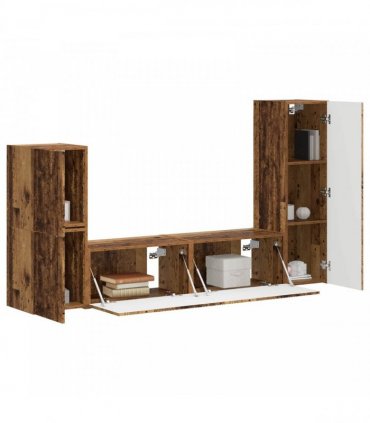 vidaXL TV Cabinet Set 4 pcs 30 x 31 x 100 cm Old Wood