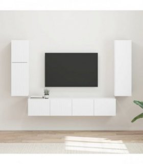 vidaXL TV Cabinet Set 4 pcs White Engineered Wood
