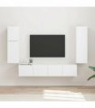 vidaXL TV Cabinet Set 4 pcs White Engineered Wood