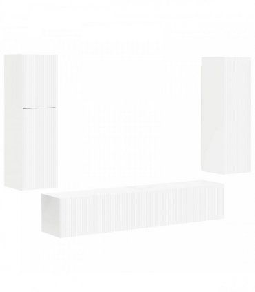 vidaXL TV Cabinet Set 4 pcs White Engineered Wood