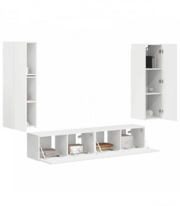vidaXL TV Cabinet Set 4 pcs White Engineered Wood