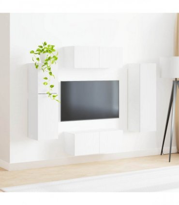 vidaXL TV Cabinet Set 4 pcs White Engineered Wood
