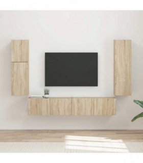 vidaXL TV Cabinet Set 4 pcs Sonoma Oak Engineered Wood
