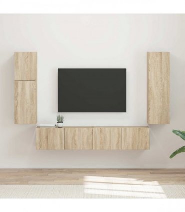 vidaXL TV Cabinet Set 4 pcs Sonoma Oak Engineered Wood