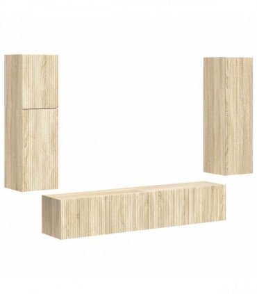 vidaXL TV Cabinet Set 4 pcs Sonoma Oak Engineered Wood