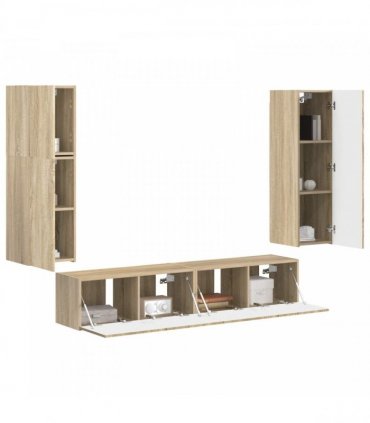 vidaXL TV Cabinet Set 4 pcs Sonoma Oak Engineered Wood