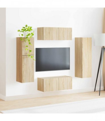 vidaXL TV Cabinet Set 4 pcs Sonoma Oak Engineered Wood