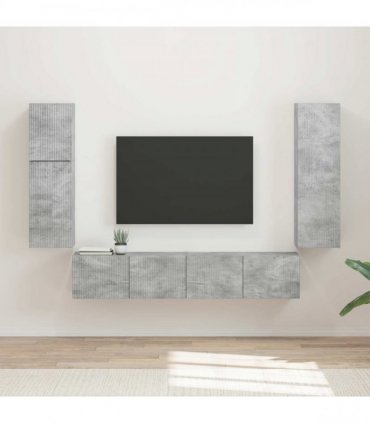 vidaXL TV Cabinet Set 4 pcs Concrete Grey Engineered Wood