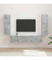 vidaXL TV Cabinet Set 4 pcs Concrete Grey Engineered Wood