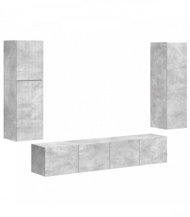 vidaXL TV Cabinet Set 4 pcs Concrete Grey Engineered Wood