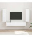 vidaXL TV Cabinet Set 4 pcs High Gloss White Engineered Wood