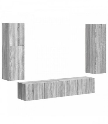 vidaXL TV Cabinet Set 4 pcs Grey Sonoma Engineered Wood