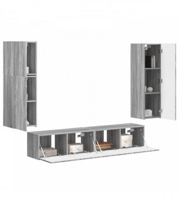 vidaXL TV Cabinet Set 4 pcs Grey Sonoma Engineered Wood
