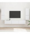 vidaXL TV Cabinet Set 4 pcs White Engineered Wood