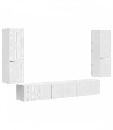 vidaXL TV Cabinet Set 4 pcs White Engineered Wood