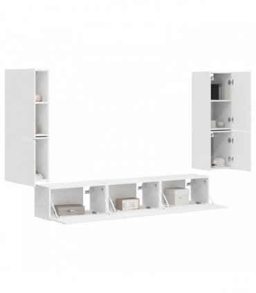 vidaXL TV Cabinet Set 4 pcs White Engineered Wood