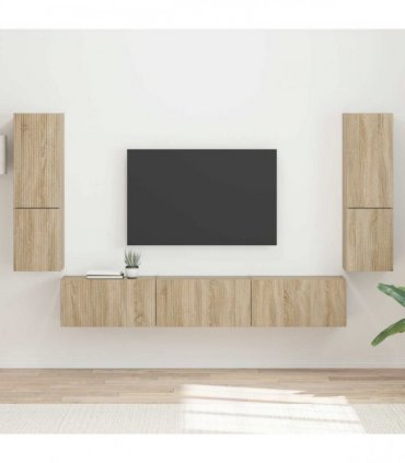 vidaXL TV Cabinet Set 4 pcs Sonoma Oak Engineered Wood