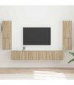 vidaXL TV Cabinet Set 4 pcs Sonoma Oak Engineered Wood