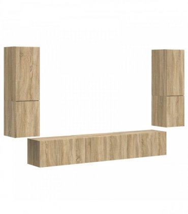 vidaXL TV Cabinet Set 4 pcs Sonoma Oak Engineered Wood