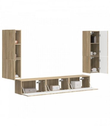 vidaXL TV Cabinet Set 4 pcs Sonoma Oak Engineered Wood