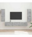 vidaXL TV Cabinet Set 4 pcs Concrete Grey Engineered Wood