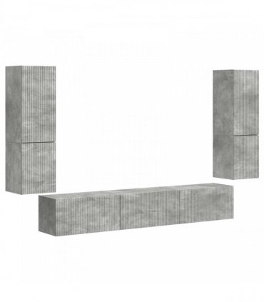 vidaXL TV Cabinet Set 4 pcs Concrete Grey Engineered Wood