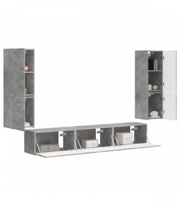 vidaXL TV Cabinet Set 4 pcs Concrete Grey Engineered Wood