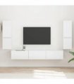 vidaXL TV Cabinet Set 4 pcs High Gloss White Engineered Wood