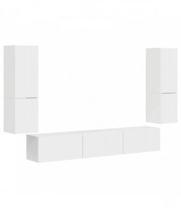 vidaXL TV Cabinet Set 4 pcs High Gloss White Engineered Wood