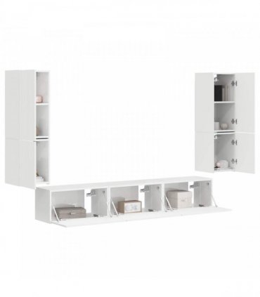 vidaXL TV Cabinet Set 4 pcs High Gloss White Engineered Wood