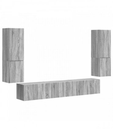 vidaXL TV Cabinet Set 4 pcs Grey Sonoma Engineered Wood