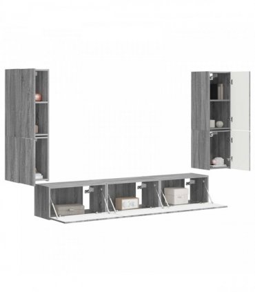 vidaXL TV Cabinet Set 4 pcs Grey Sonoma Engineered Wood
