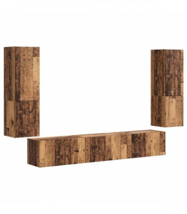 vidaXL TV Cabinet Set 4 pcs Old Wood Engineered Wood