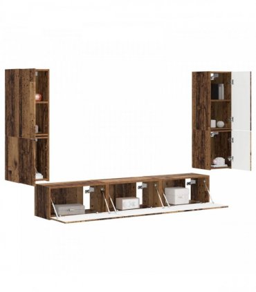 vidaXL TV Cabinet Set 4 pcs Old Wood Engineered Wood