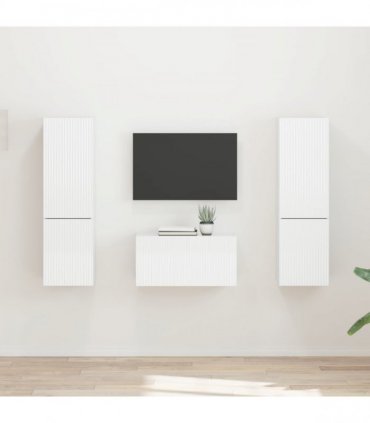 vidaXL TV Cabinet Set 5 pcs High Gloss White Engineered Wood